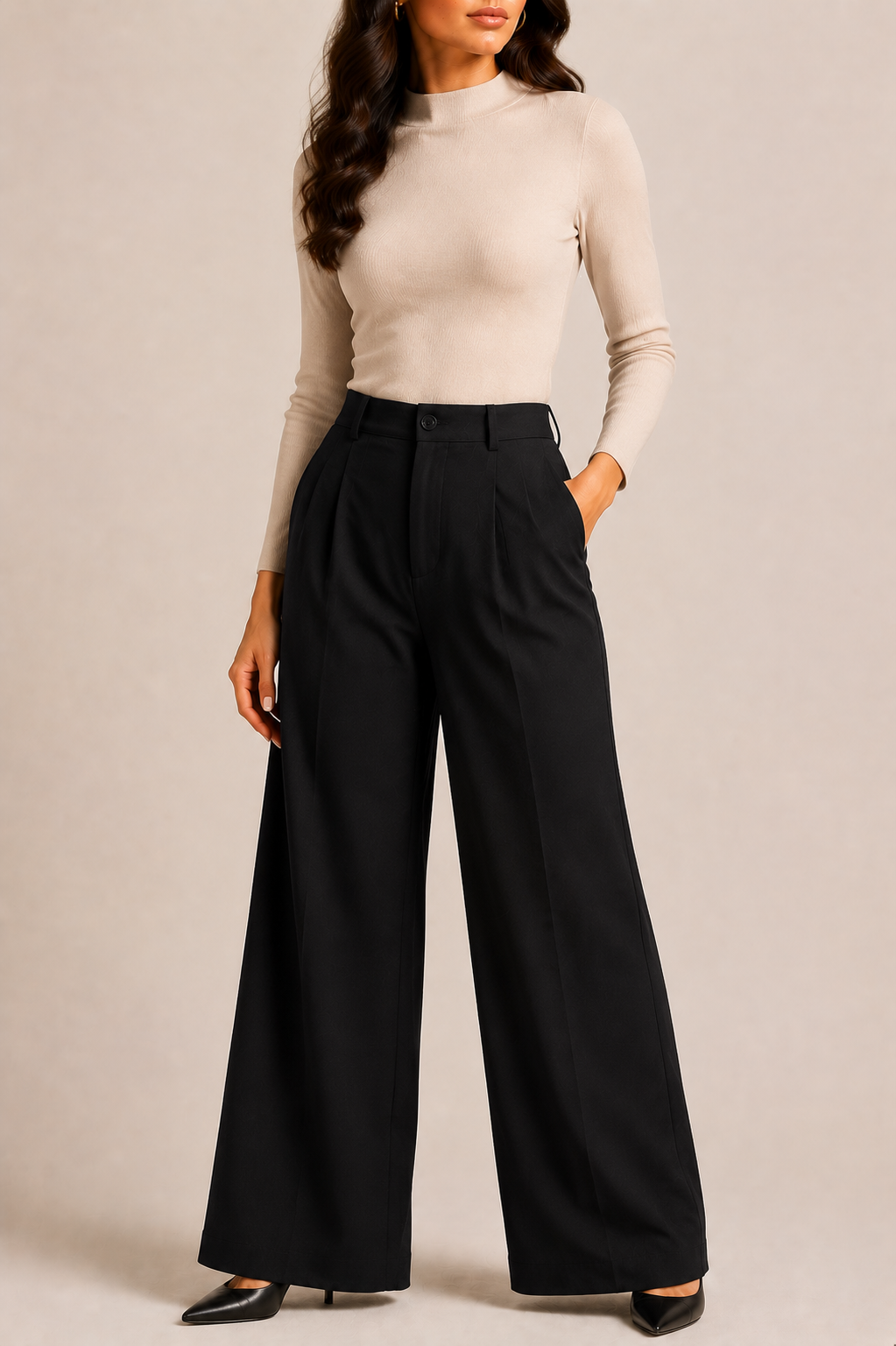 Wide Leg Trousers for Women with High Waist