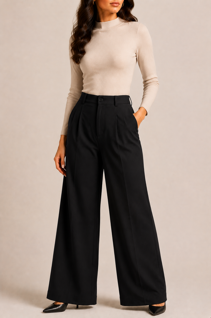 Wide Leg Trousers for Women with High Waist