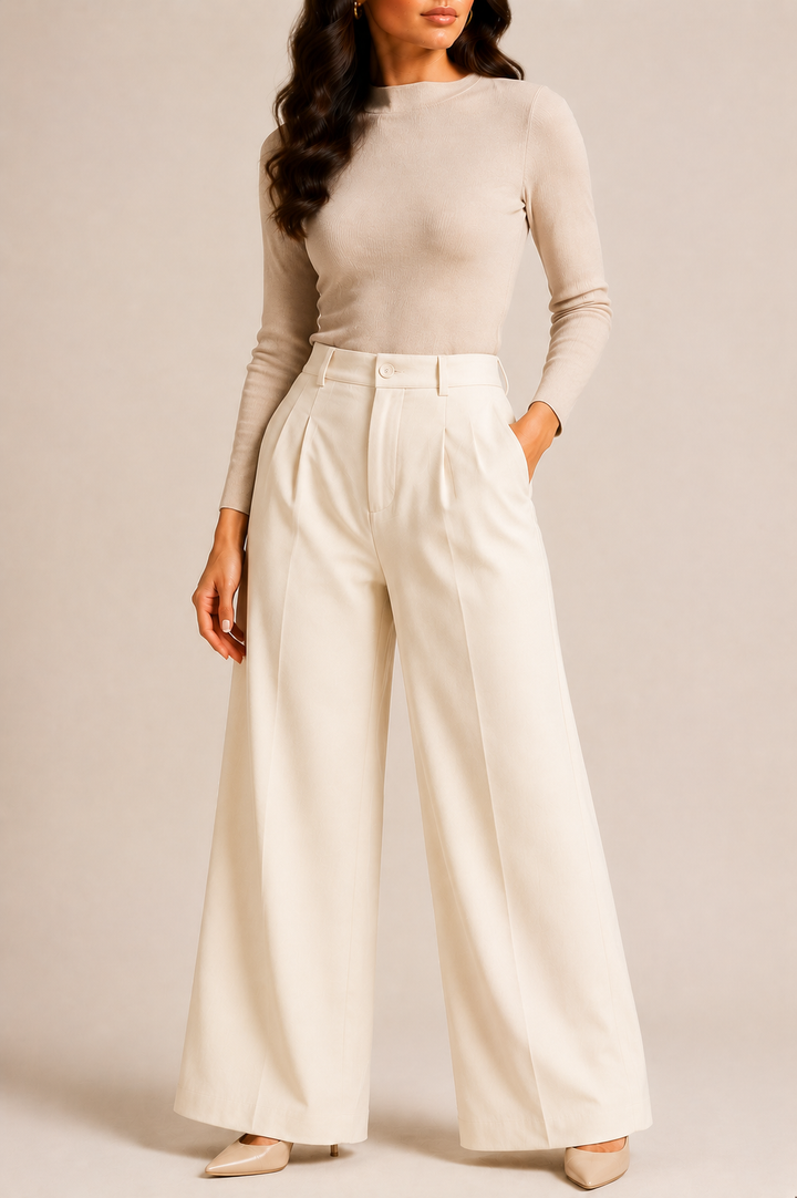 Wide Leg Trousers for Women with High Waist