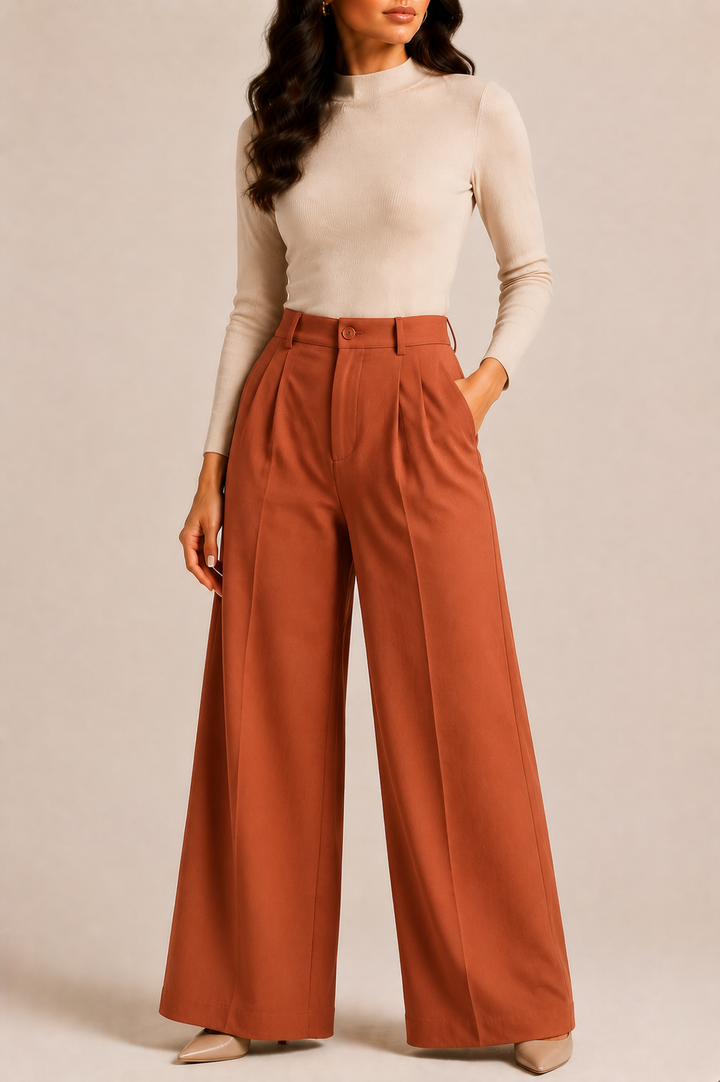 Wide Leg Trousers for Women with High Waist