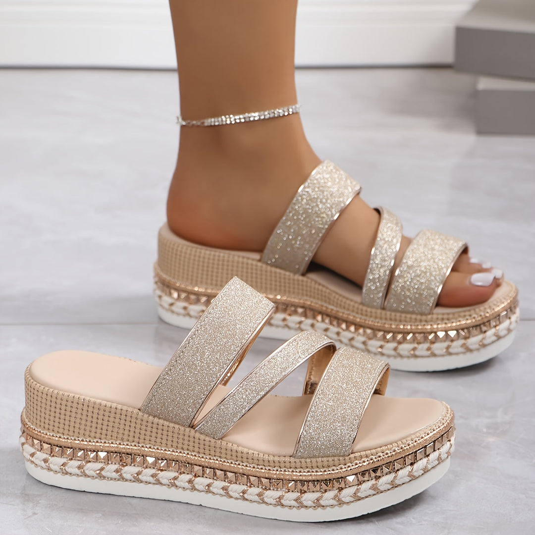 Women's Platform Espadrille Sandals with Adjustable Straps