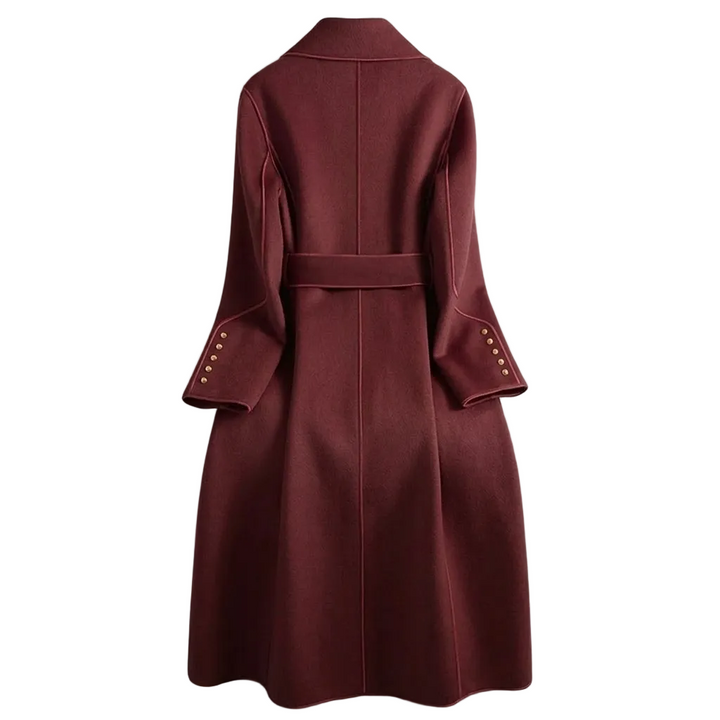 Women's Trench Coat with Tie Waist and Flared Hem