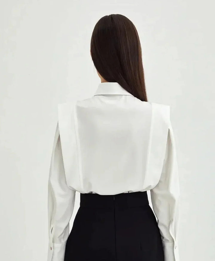 Women's Oversized Shirt Blouse with Long Sleeves and Button Front