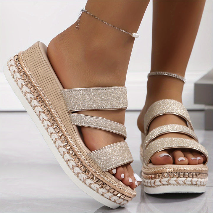 Women's Platform Espadrille Sandals with Adjustable Straps