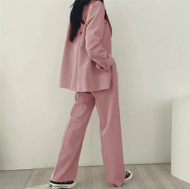 Women's Tailored Co-Ord Set with Blazer and Wide Leg Trousers