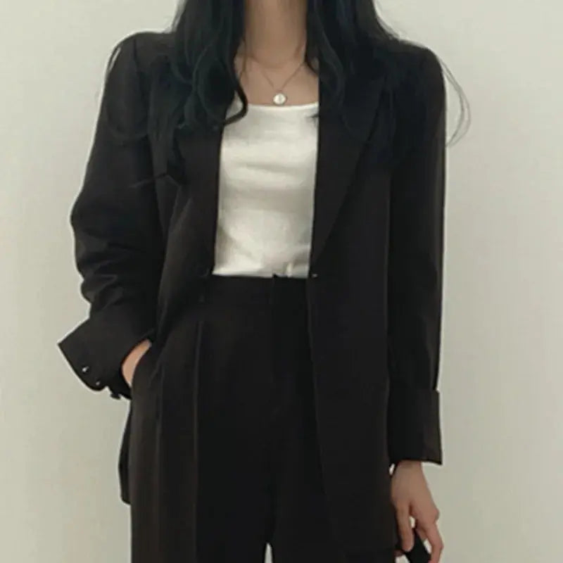 Women's Tailored Co-Ord Set with Blazer and Wide Leg Trousers