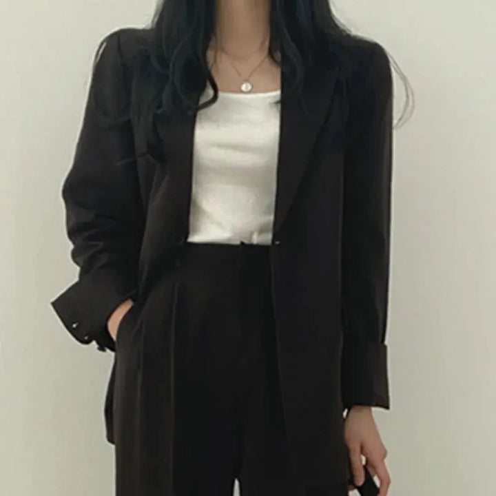 Women's Tailored Co-Ord Set with Blazer and Wide Leg Trousers