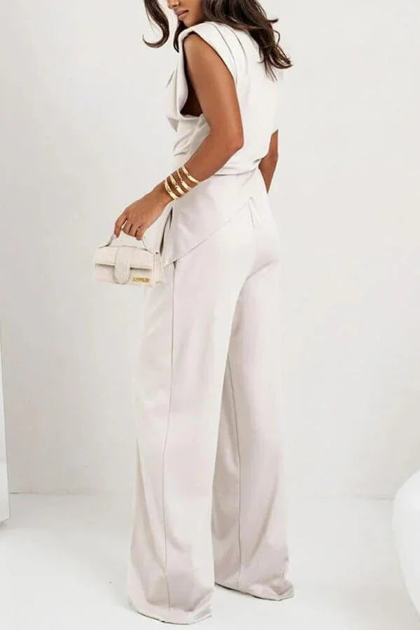 Women's Two Piece Co-Ord Set with Wide Leg Trousers