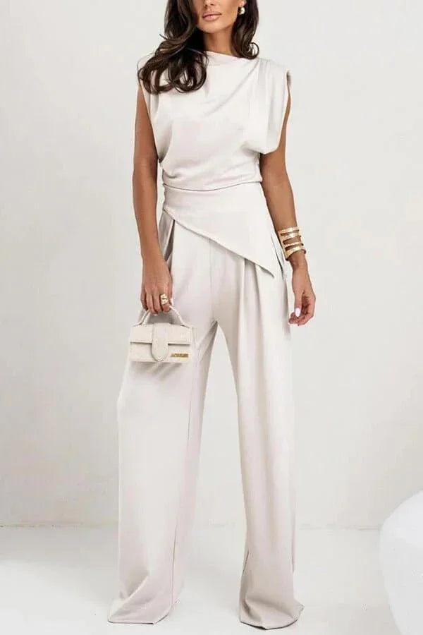 Women's Two Piece Co-Ord Set with Wide Leg Trousers