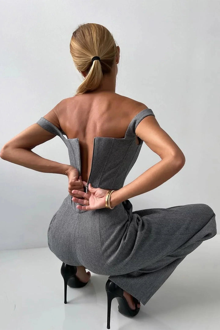 Women's Three Piece Suit Set with Tailored Blazer and Wide Leg Trousers