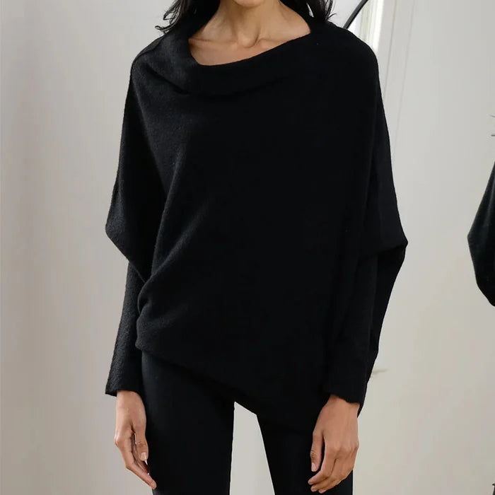 Women's Off Shoulder Knit Jumper with Relaxed Fit and Long Sleeves