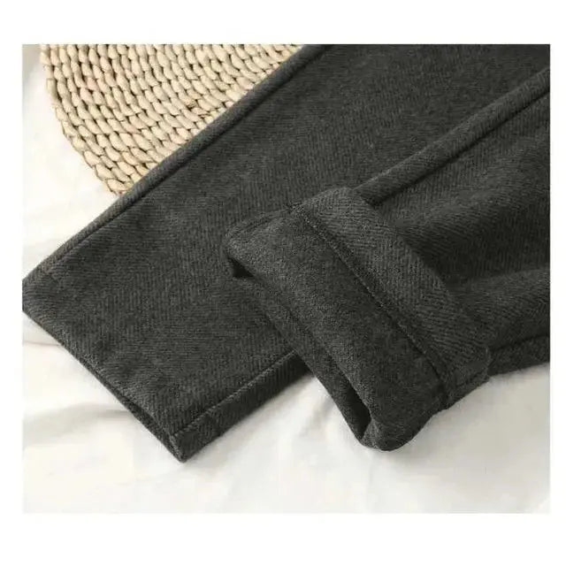 Women's Tailored Trousers with High Waist and Pleated Front