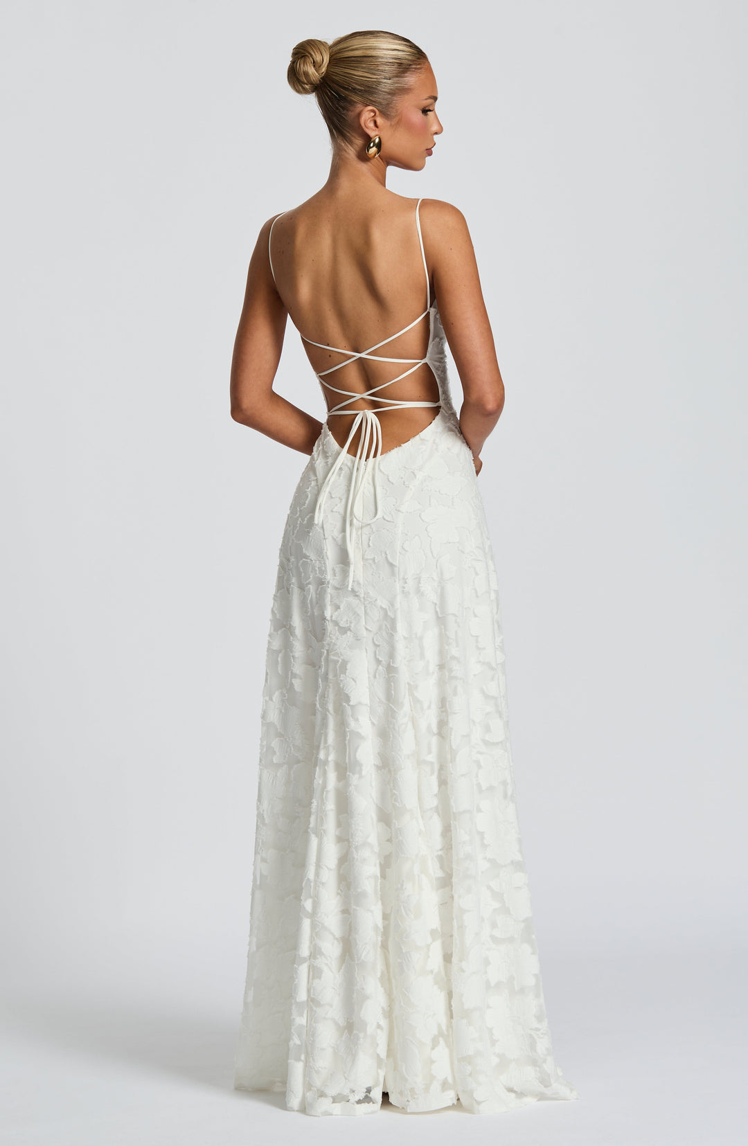 Women's Wedding Guest Maxi Dress with Cowl Neck and Floral Detail