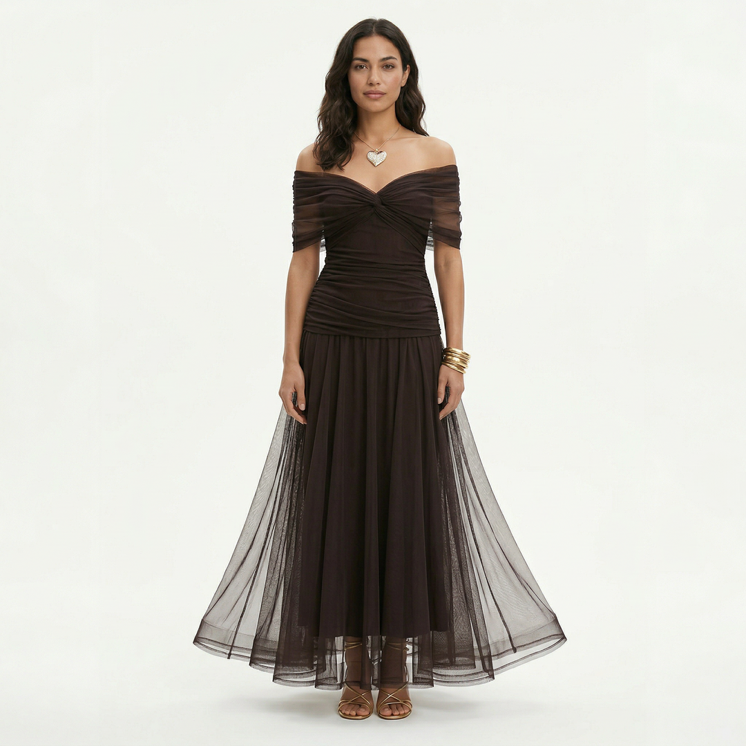 Women's Floral Maxi Dress with Twist Front and Short Sleeves