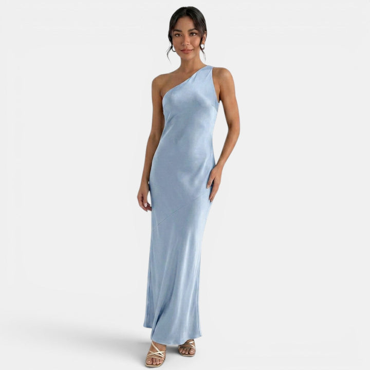 Women's Evening Maxi Dress with Open Back and Sleeveless Design