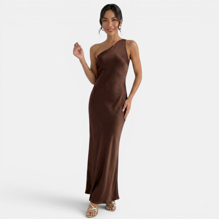 Women's Evening Maxi Dress with Open Back and Sleeveless Design