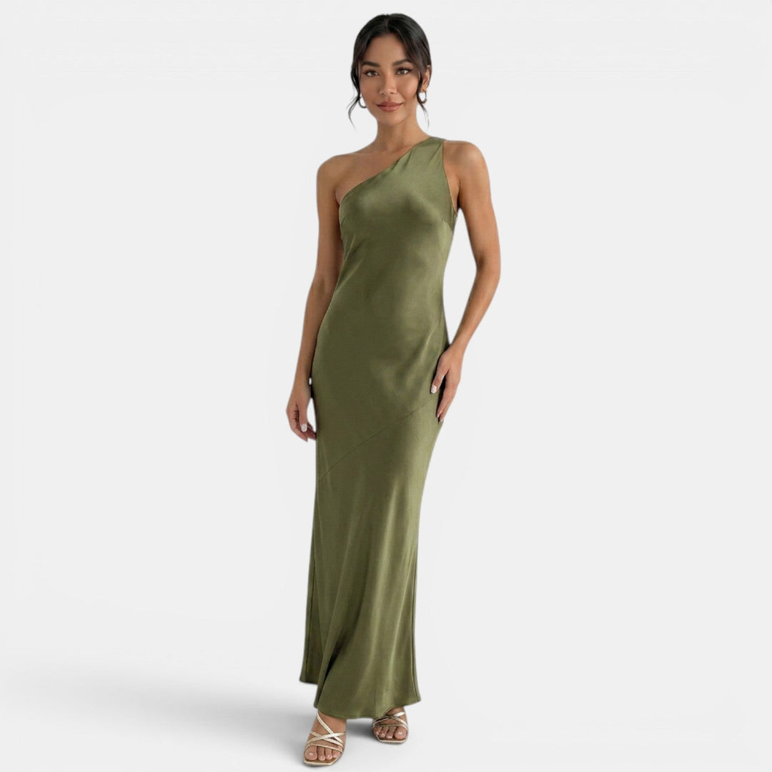 Women's Evening Maxi Dress with Open Back and Sleeveless Design