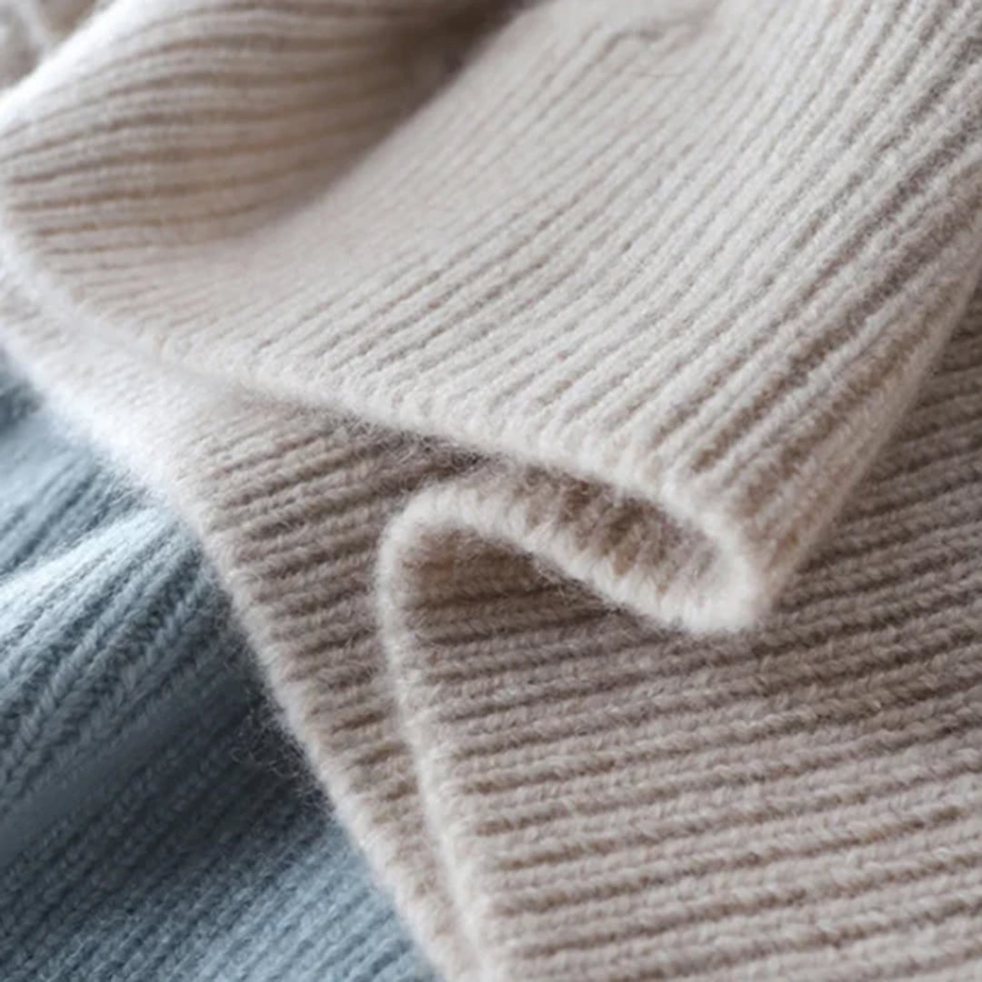 Women's Cable Knit Jumper with Roll Neck and Long Sleeves
