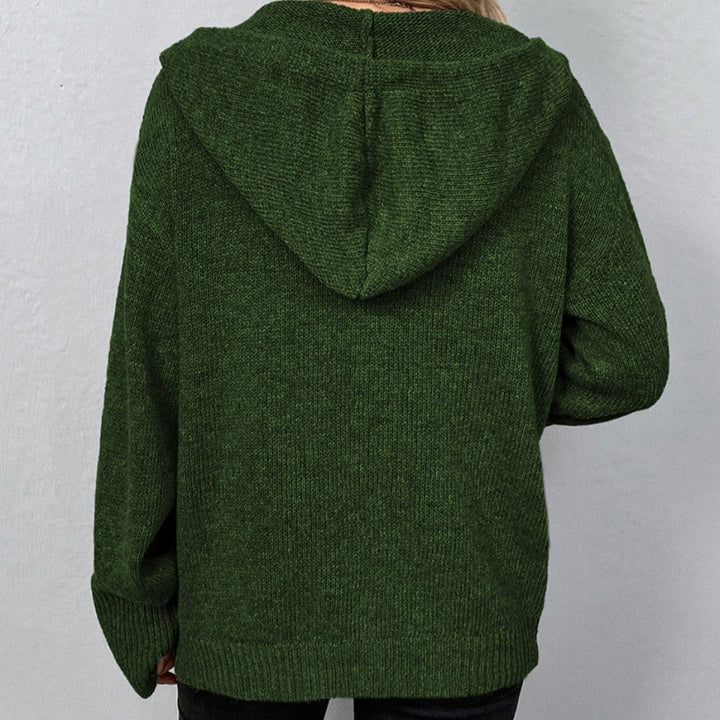 Women's Knit Cardigan with V Neck and Button Front