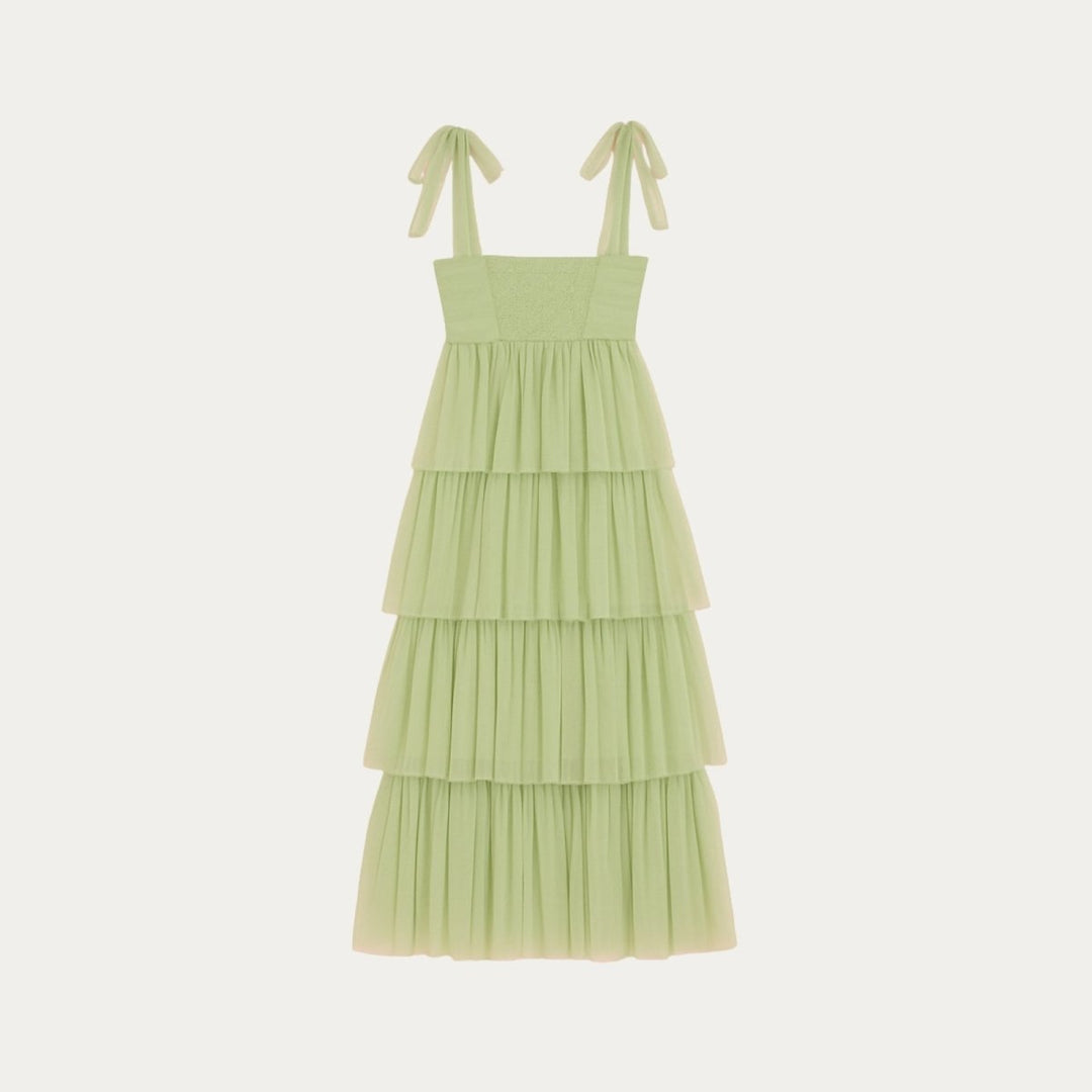 Women's Wedding Guest Tiered Maxi Dress with V Neck