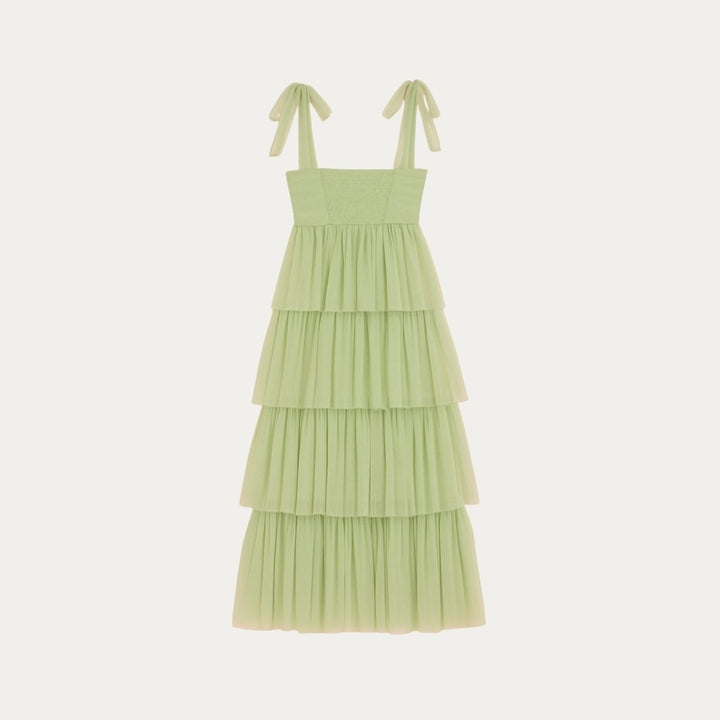 Women's Wedding Guest Tiered Maxi Dress with V Neck