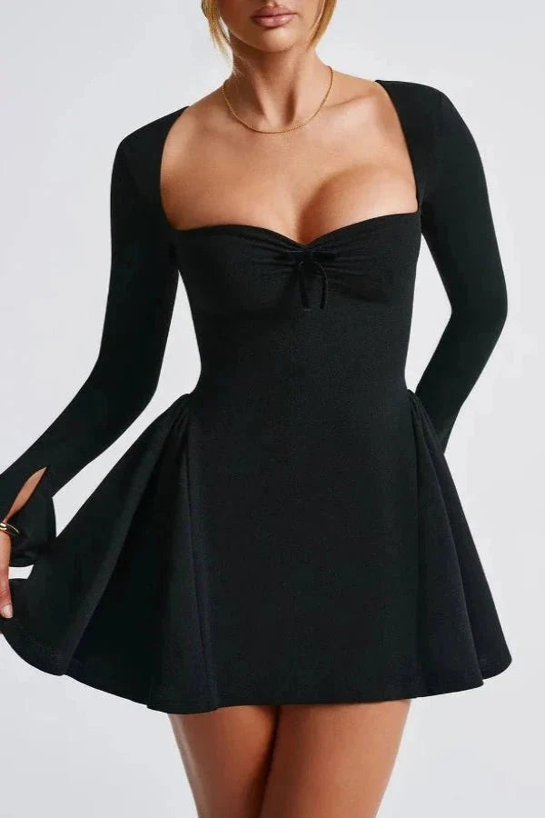 Women's Party Sweetheart Mini Dress with Long Sleeves