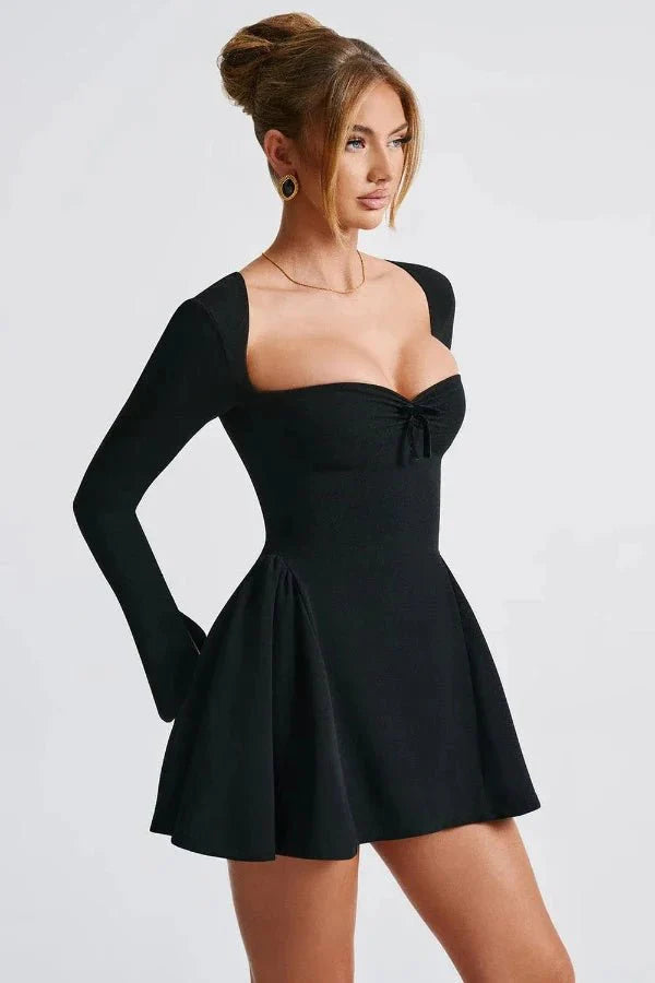 Women's Party Sweetheart Mini Dress with Long Sleeves