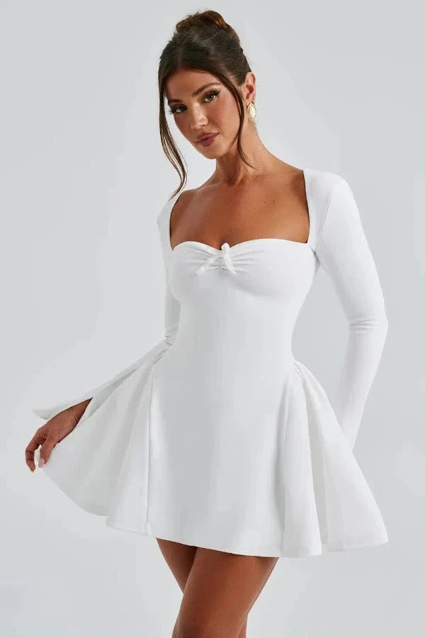 Women's Party Sweetheart Mini Dress with Long Sleeves