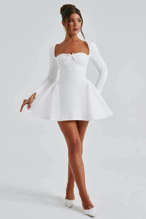 Women's Party Sweetheart Mini Dress with Long Sleeves