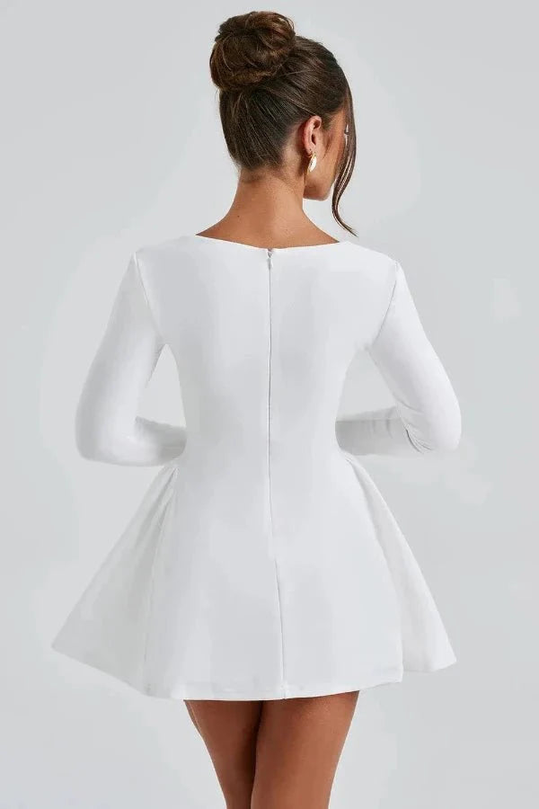 Women's Party Sweetheart Mini Dress with Long Sleeves