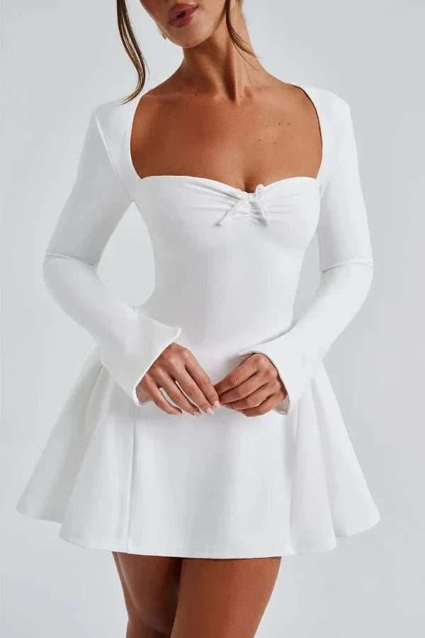 Women's Party Sweetheart Mini Dress with Long Sleeves