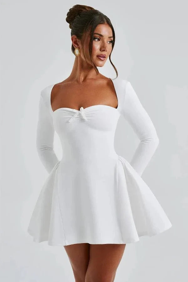 Women's Party Sweetheart Mini Dress with Long Sleeves