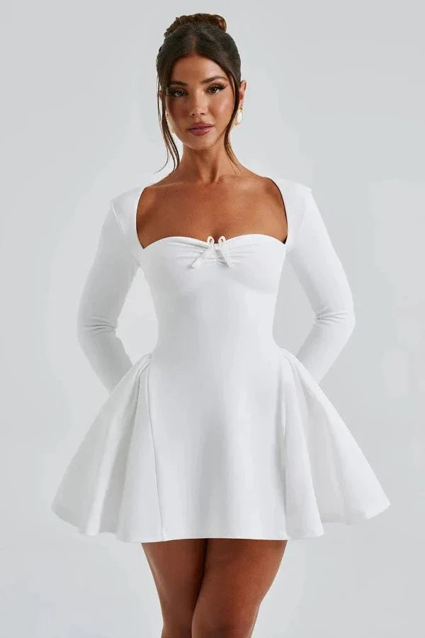 Women's Party Sweetheart Mini Dress with Long Sleeves
