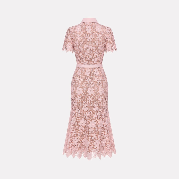 Women's Wedding Guest Floral Midi Dress with Tie Waist