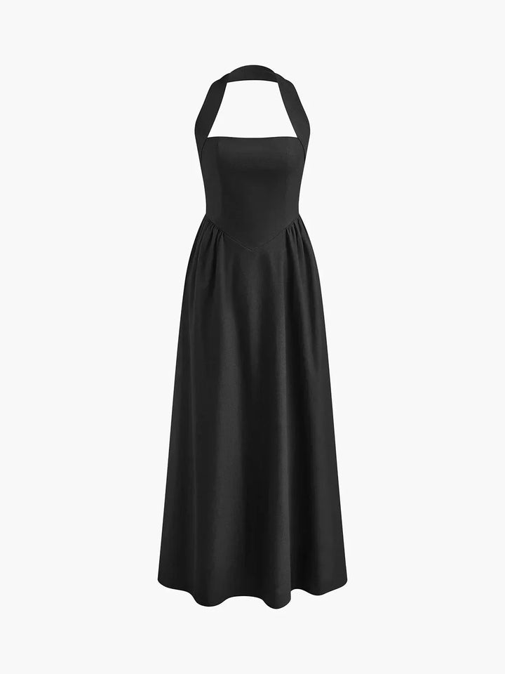 Women's Occasion Maxi Dress with Halter Neck and Open Back
