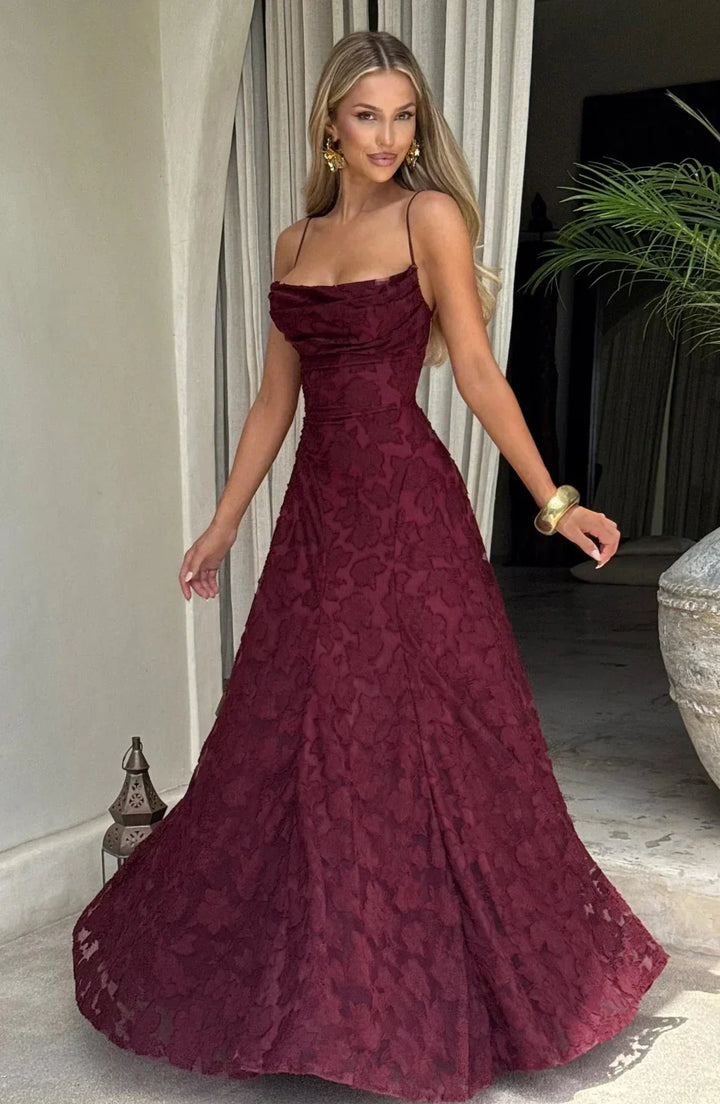 Women's Wedding Guest Floral Maxi Dress with Strapless Bustier and Lace Up Back