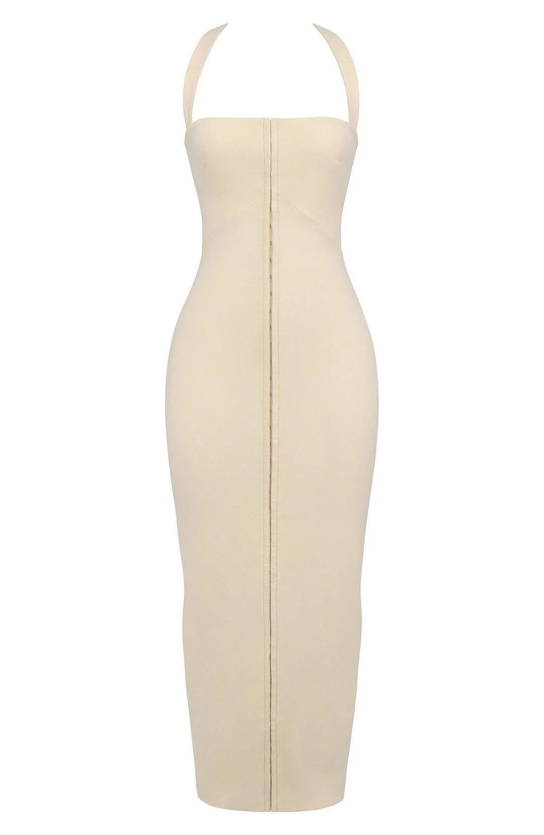 Women's Evening Maxi Dress with Square Neckline and Spaghetti Straps
