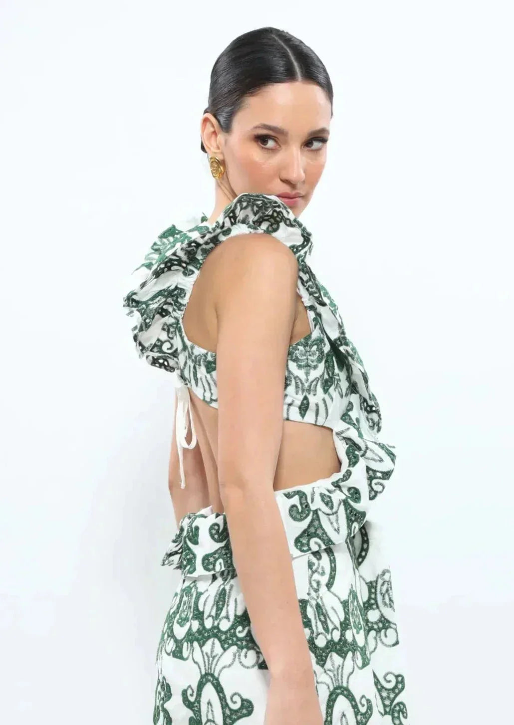 Women's Wedding Guest Maxi Dress with Floral Print and Open Back