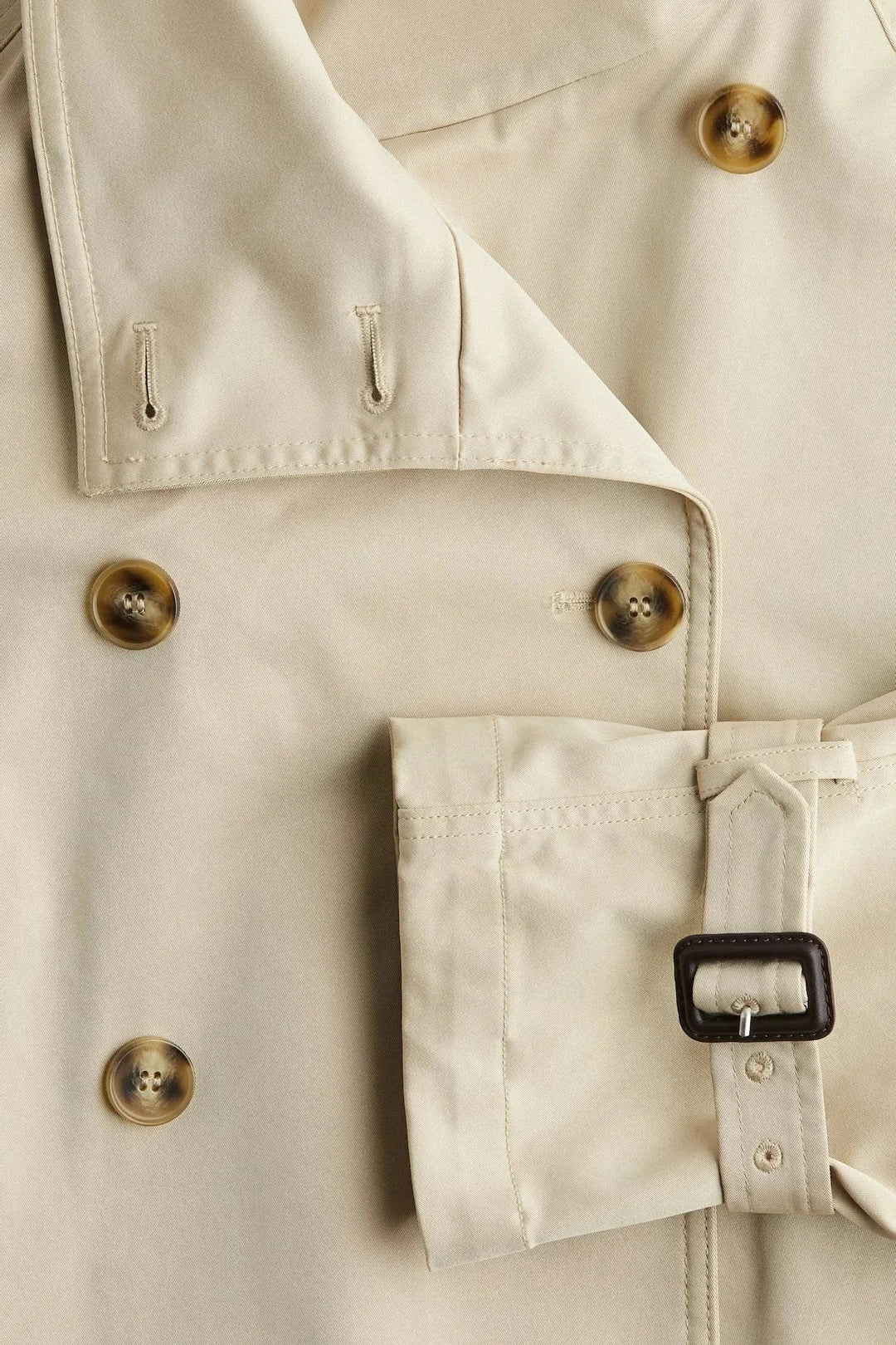 Women's Double Breasted Jacket with High Neck and Belted Waist