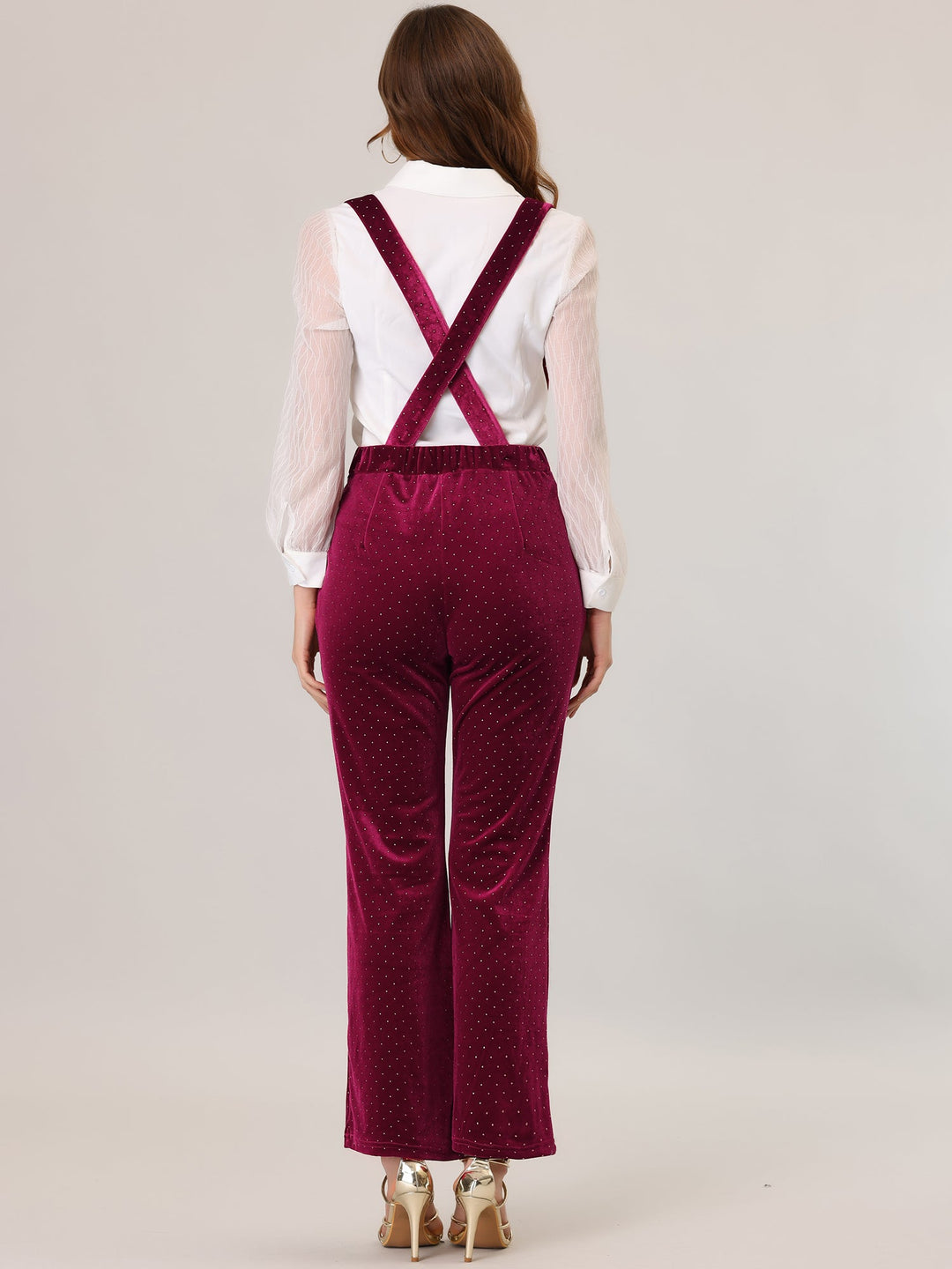 Women's High Waist Trousers with Cropped Leg and Button Detail