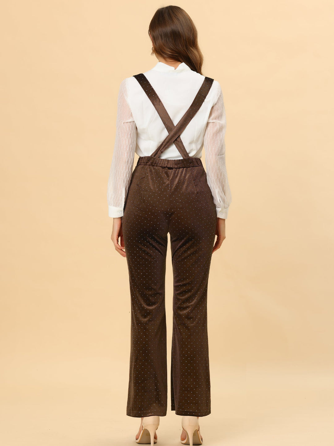 Women's High Waist Trousers with Cropped Leg and Button Detail