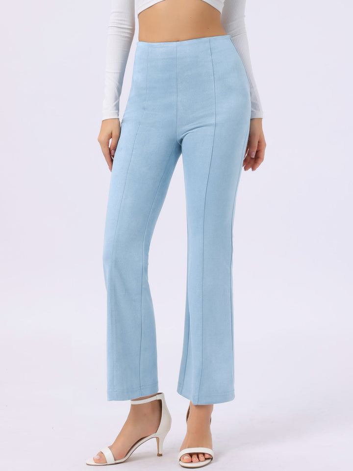 Women's High Waist Trousers with Flared Leg and Side Split
