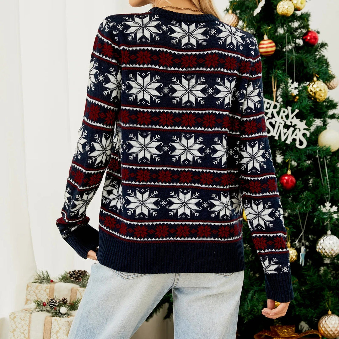 Women's Fair Isle Christmas Knit Jumper with Long Sleeves
